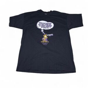 Hermis Graphic T Shirt Mens XL Black Cotton Vintage Quote Tee 2000